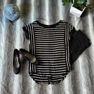 Tan and Black Stripped  Blouse